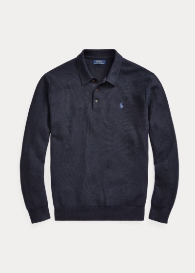 Sueter Polo Ralph Lauren Hombre Azul Marino - Cotton Polo-Collar - GKSML6581